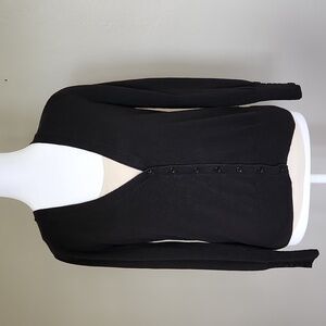 Worthington Button Up Cardigan Sweater Size Small Black